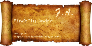 Finály Andor névjegykártya